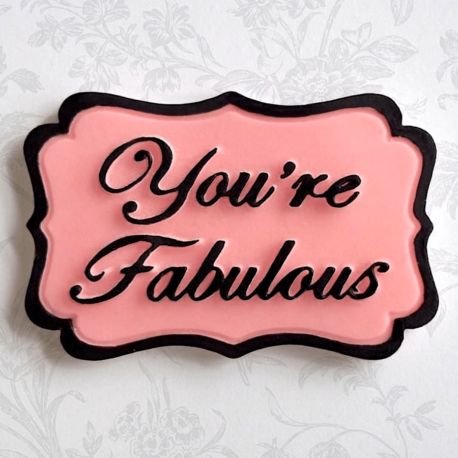 MOLDE SILICONA KATY SUE - MINI PLACA "YOU'RE FABULOUS" / "ERES FABULO@" 2 MOLDE SILICONA KATY SUE - MINI PLACA "YOU'RE FABULOUS" / "ERES FABULO@" - Imagen 2