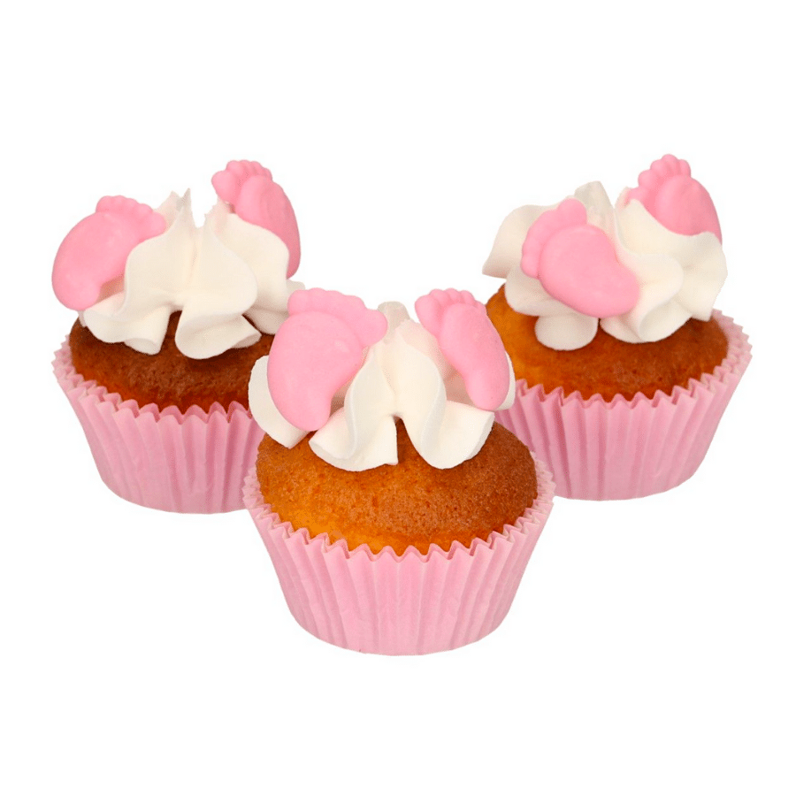 DECORACIONES DE AZUCAR FUNCAKES - PIES BEBE ROSAS 2 DECORACIONES DE AZUCAR FUNCAKES - PIES BEBE ROSAS - Imagen 2