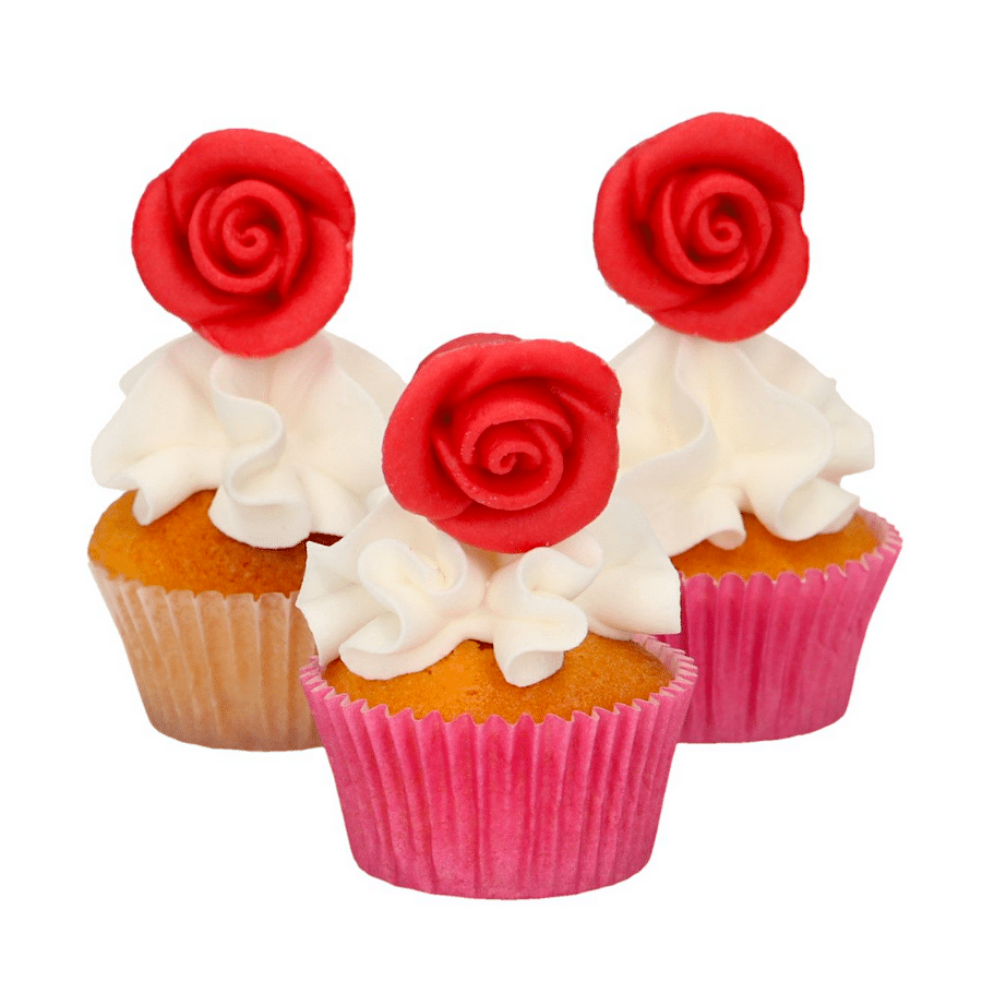 DECORACIONES DE MAZAPAN FUNCAKES - ROSAS ROJAS 2 DECORACIONES DE MAZAPAN FUNCAKES - ROSAS ROJAS - Imagen 2