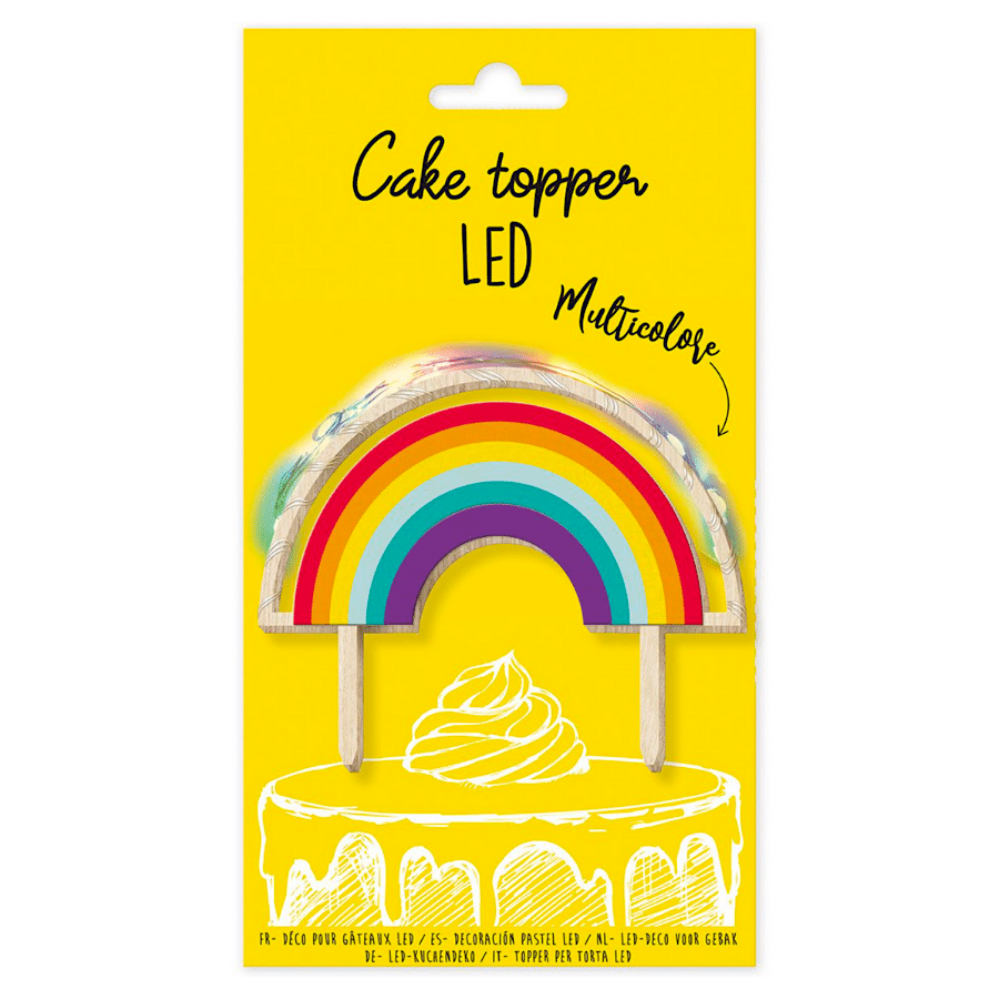 TOPPER PARA TARTA SCRAPCOOKING - ARCO IRIS LED 1 TOPPER PARA TARTA SCRAPCOOKING - ARCO IRIS LED