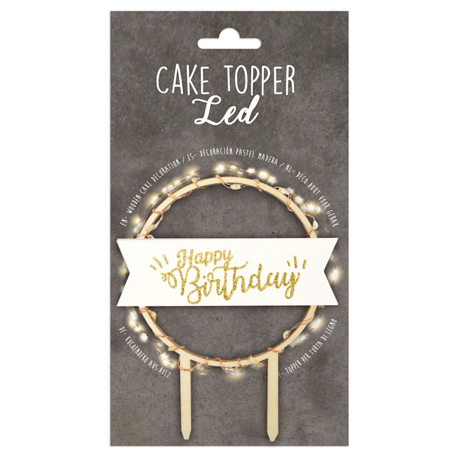 TOPPER PARA TARTA SCRAPCOOKING - "HAPPY BIRTHDAY" LED 1 TOPPER PARA TARTA SCRAPCOOKING - "HAPPY BIRTHDAY" LED