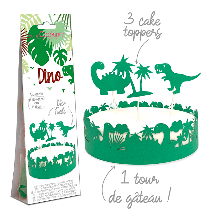 WRAPPER + TOPPERS PARA TARTA SCRAPCOOKING - DINO 2 WRAPPER + TOPPERS PARA TARTA SCRAPCOOKING - DINO - Imagen 2