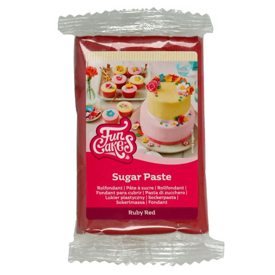 FONDANT FUNCAKES - ROJO RUBI 250 G 1 FONDANT FUNCAKES - ROJO RUBI 250 G