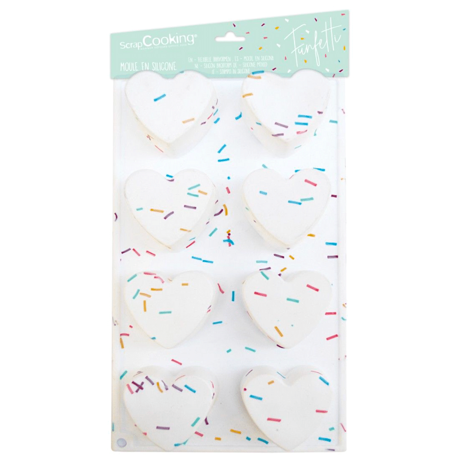 MOLDE SILICONA "FUNFETTI" SCRAPCOOKING - CORAZONES 1 MOLDE SILICONA "FUNFETTI" SCRAPCOOKING - CORAZONES