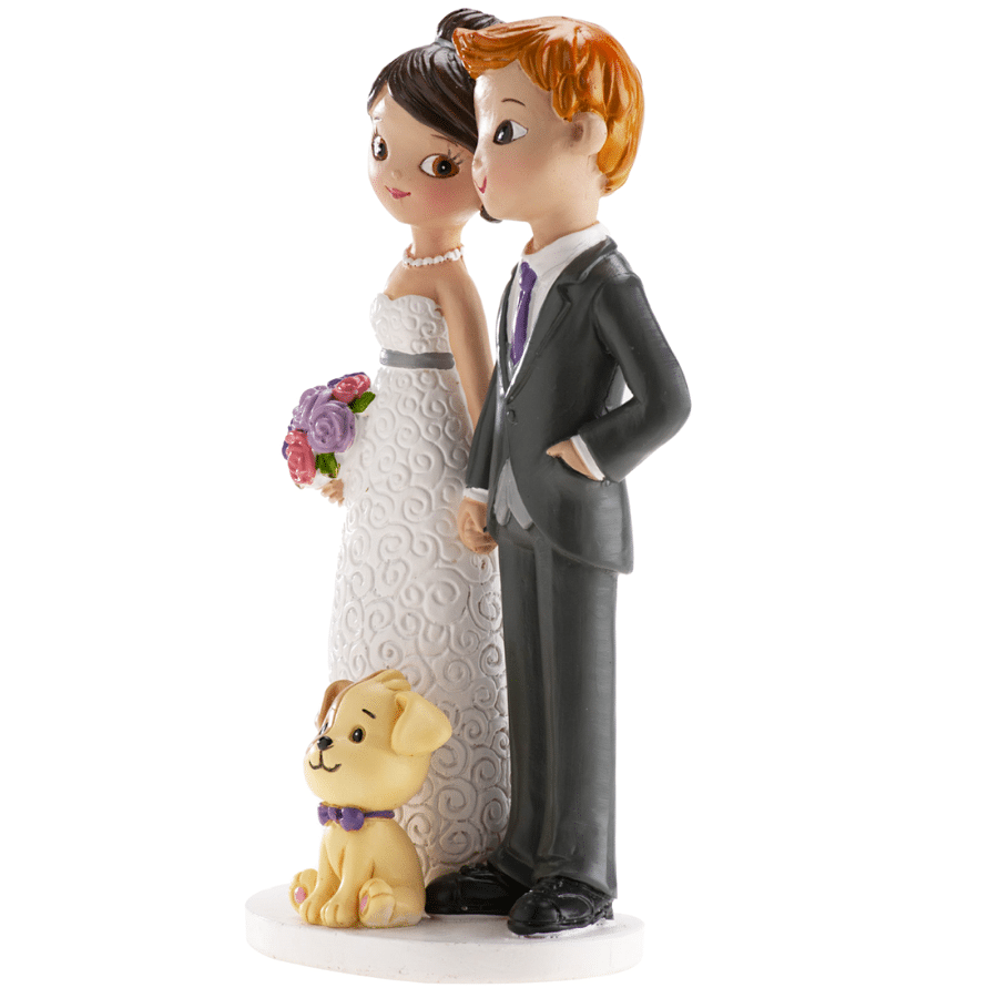 FIGURA PARA TARTA PAREJA CON PERRO 2 FIGURA PARA TARTA PAREJA CON PERRO - Imagen 2