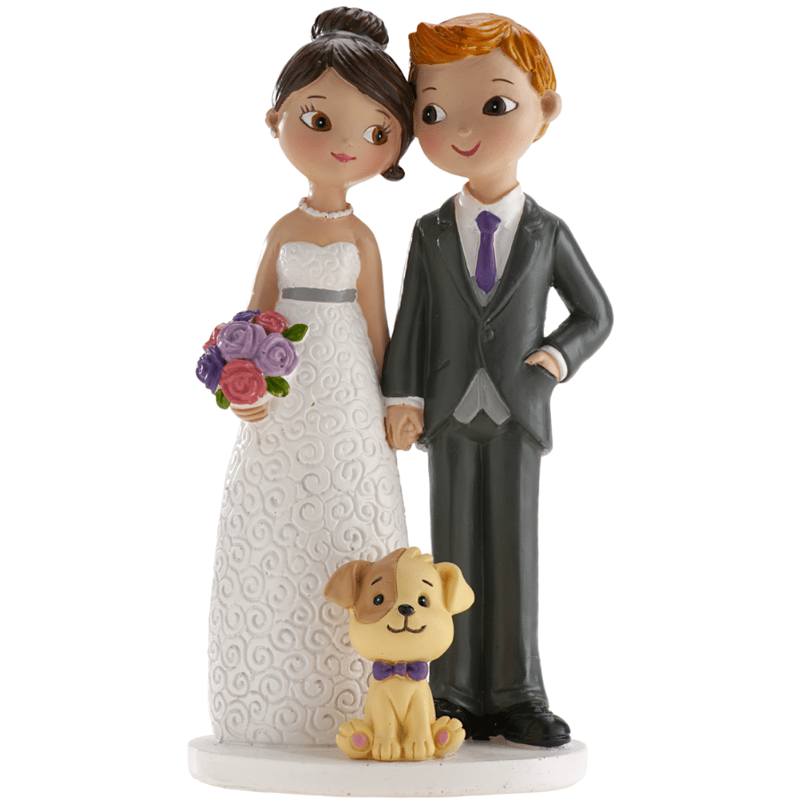 FIGURA PARA TARTA PAREJA CON PERRO 1 FIGURA PARA TARTA PAREJA CON PERRO