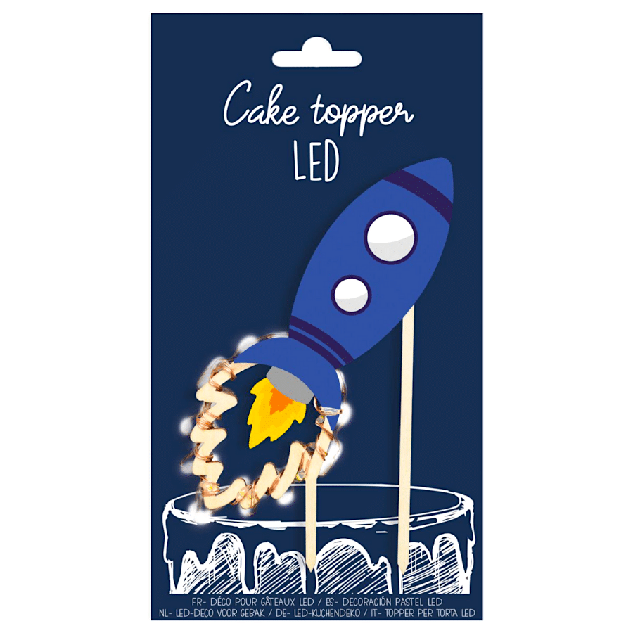 TOPPER PARA TARTA SCRAPCOOKING - COHETE LED 1 TOPPER PARA TARTA SCRAPCOOKING - COHETE LED