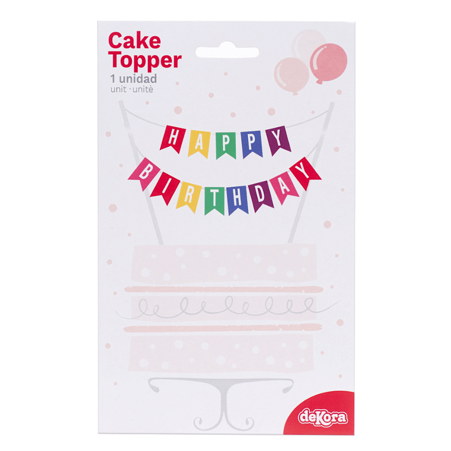 TOPPER PARA TARTA DEKORA - BANDERAS "HAPPY BIRTHDAY" 2 TOPPER PARA TARTA DEKORA - BANDERAS "HAPPY BIRTHDAY" - Imagen 2