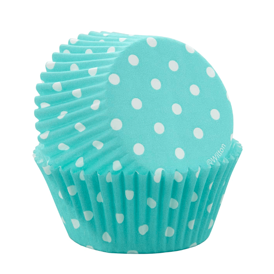 CAPSULAS CUPCAKE WILTON - AZULES CON LUNARES 1 CAPSULAS CUPCAKE WILTON - AZULES CON LUNARES