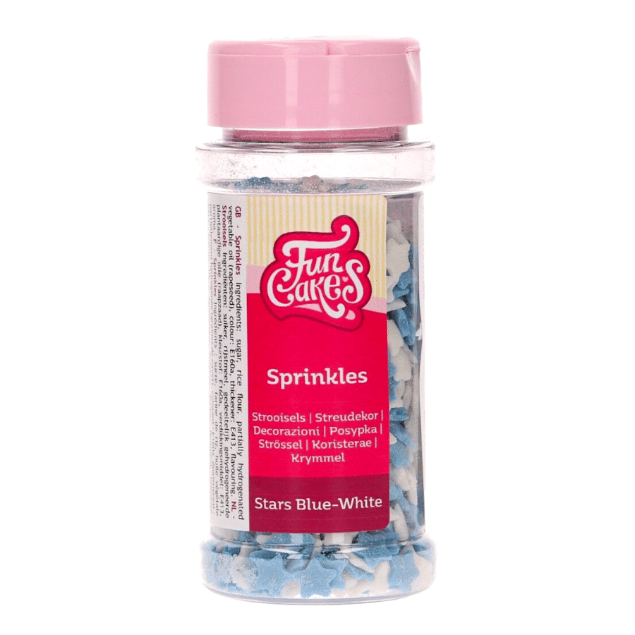 SPRINKLES FUNCAKES - ESTRELLAS (BLANCAS Y AZULES) 55 G 2 SPRINKLES FUNCAKES - ESTRELLAS (BLANCAS Y AZULES) 55 G - Imagen 2