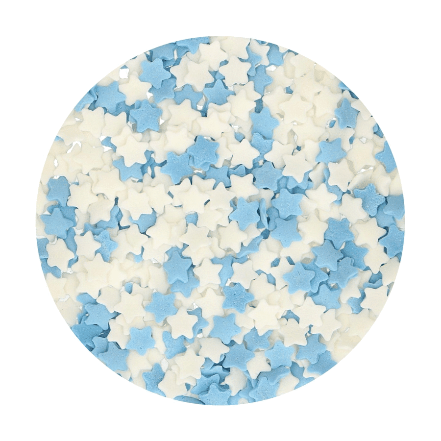 SPRINKLES FUNCAKES - ESTRELLAS (BLANCAS Y AZULES) 55 G 1 SPRINKLES FUNCAKES - ESTRELLAS (BLANCAS Y AZULES) 55 G