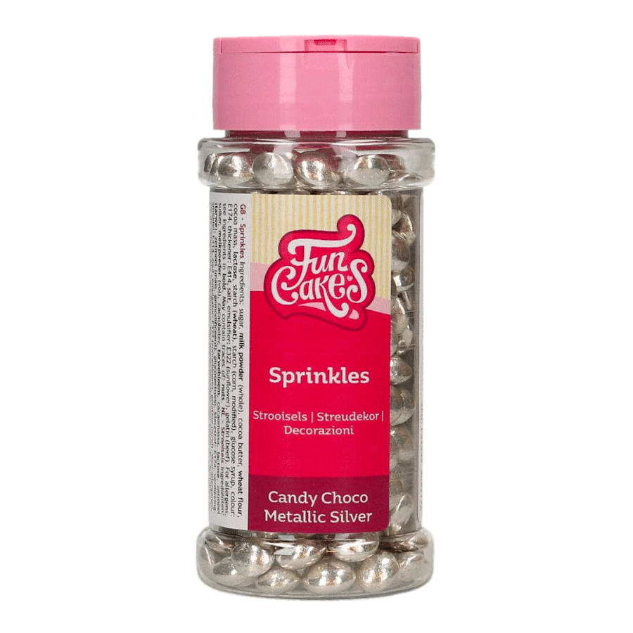LENTEJAS DE CHOCOLATE FUNCAKES - PLATA BRILLANTE (80 G) 2 LENTEJAS DE CHOCOLATE FUNCAKES - PLATA BRILLANTE (80 G) - Imagen 2