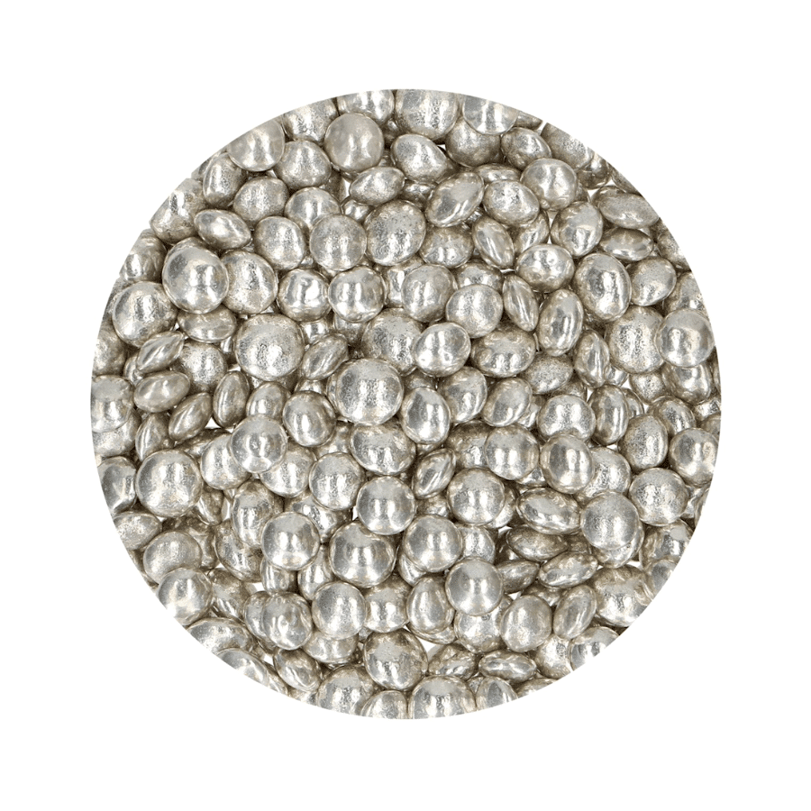 LENTEJAS DE CHOCOLATE FUNCAKES - PLATA BRILLANTE (80 G) 1 LENTEJAS DE CHOCOLATE FUNCAKES - PLATA BRILLANTE (80 G)