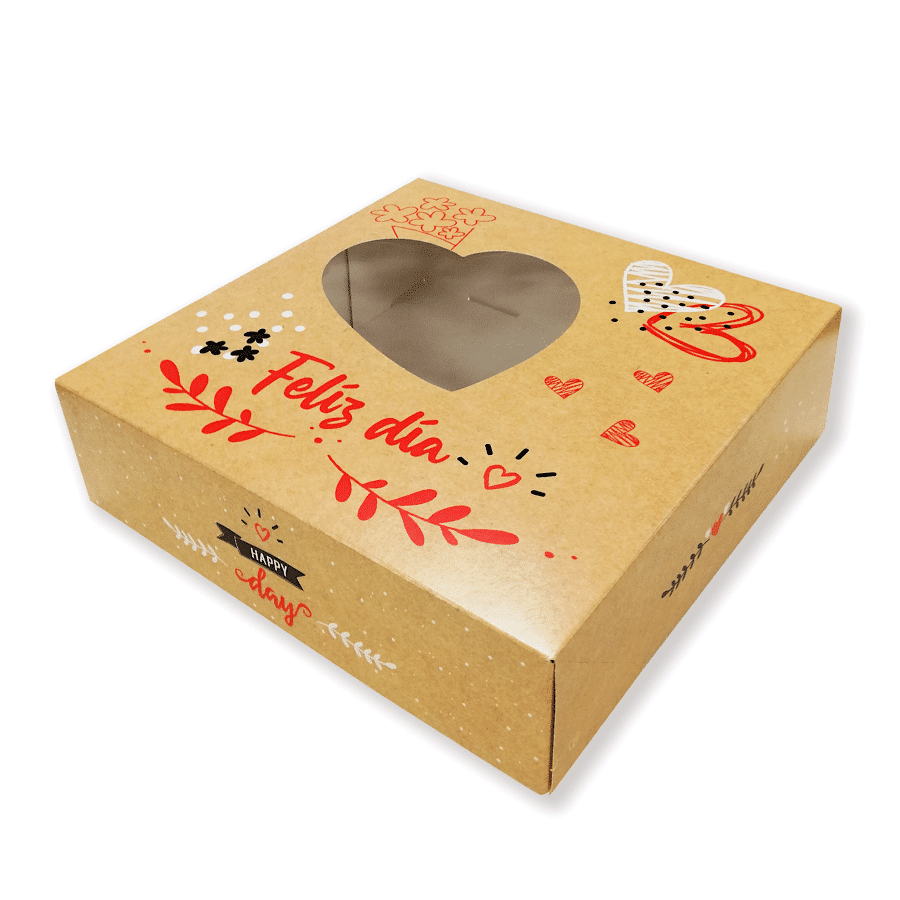 CAJA PARA TARTA CORAZONES SAN VALENTIN - 28 CM 1 CAJA PARA TARTA CORAZONES SAN VALENTIN - 28 CM