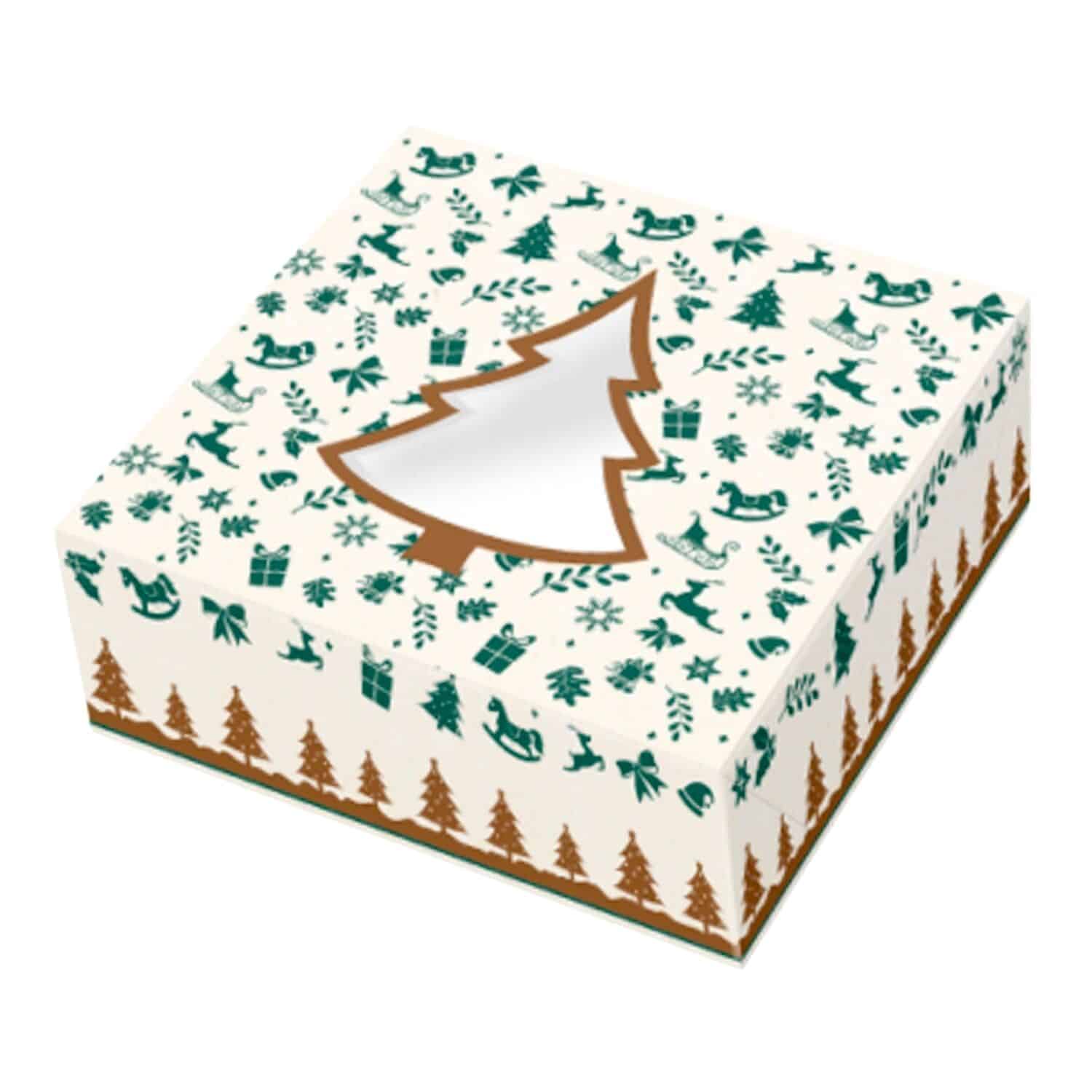 CAJA PARA TARTA ARBOL DE NAVIDAD - 24 X 7,5 CM 1 CAJA PARA TARTA ARBOL DE NAVIDAD - 24 X 7,5 CM