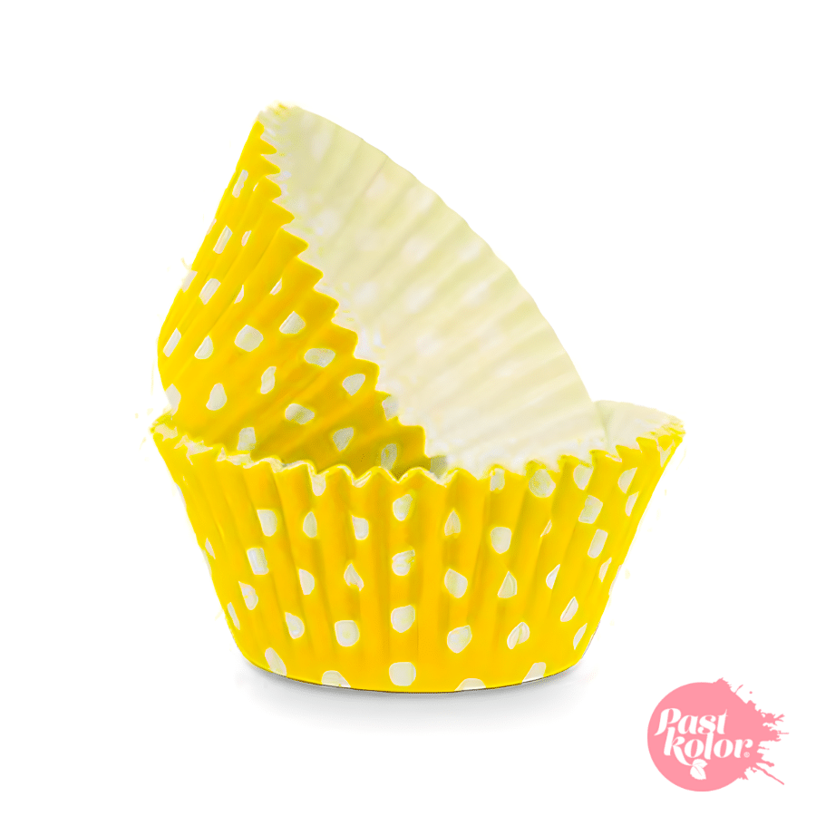 CAPSULAS CUPCAKE AMARILLAS CON LUNARES - 24 UNIDADES 1 CAPSULAS CUPCAKE AMARILLAS CON LUNARES - 24 UNIDADES