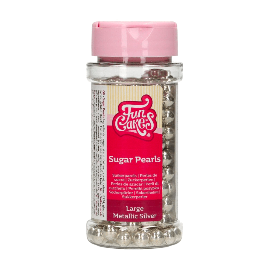 PERLAS DE AZUCAR FUNCAKES - PLATA METALIZADO (8 MM) 80 G 2 PERLAS DE AZUCAR FUNCAKES - PLATA METALIZADO (8 MM) 80 G - Imagen 2