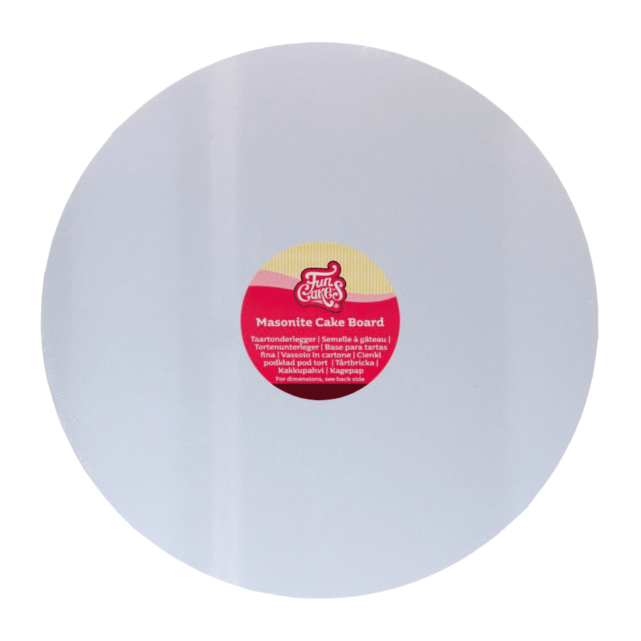 BASE REDONDA (MASONITA) BLANCA FUNCAKES - 30 CM Ø / 5 MM GROSOR 1 BASE REDONDA (MASONITA) BLANCA FUNCAKES - 30 CM Ø / 5 MM GROSOR