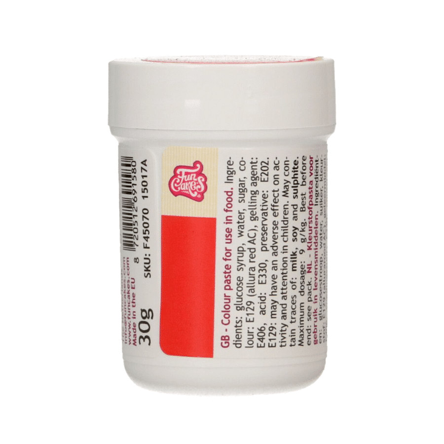 COLORANTE EN PASTA FUNCAKES - ROJO 30 G 1 COLORANTE EN PASTA FUNCAKES - ROJO 30 G