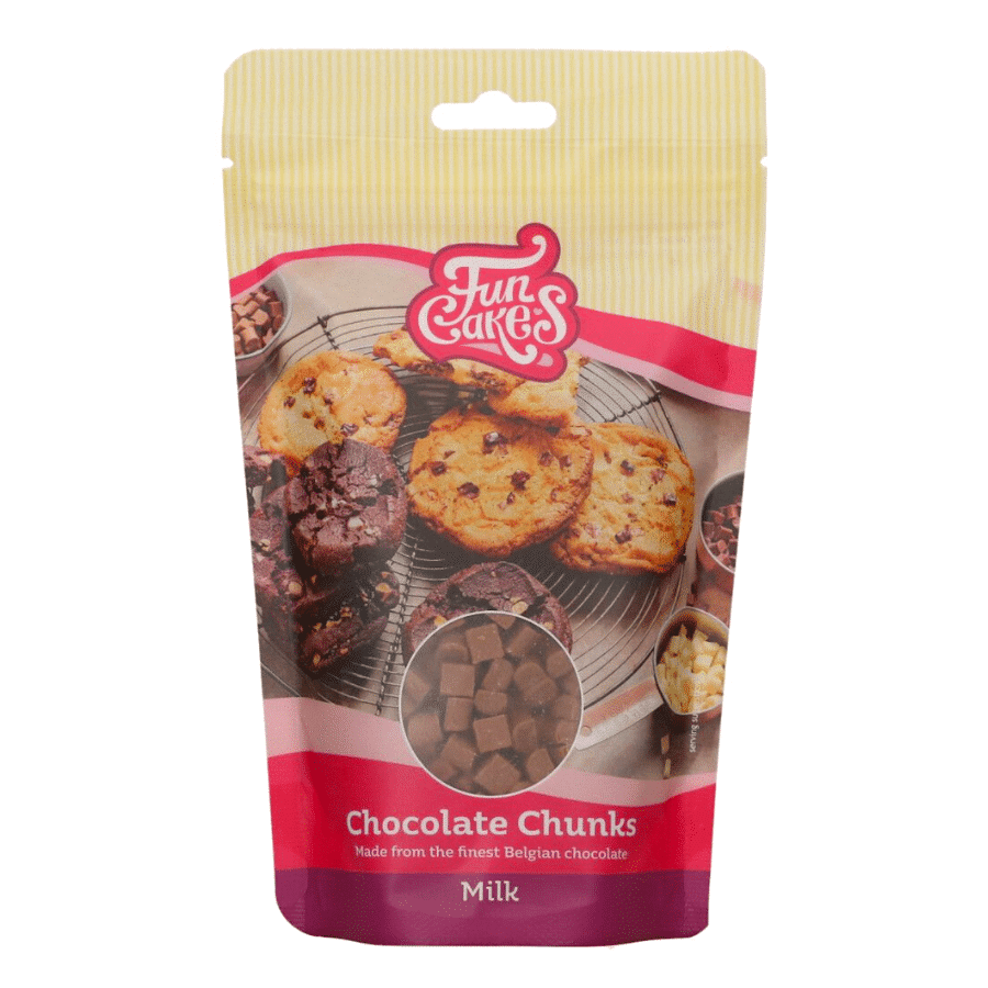 CHIPS DE CHOCOLATE CON LECHE FUNCAKES - "CHUNKS" 350 G 1 CHIPS DE CHOCOLATE CON LECHE FUNCAKES - "CHUNKS" 350 G