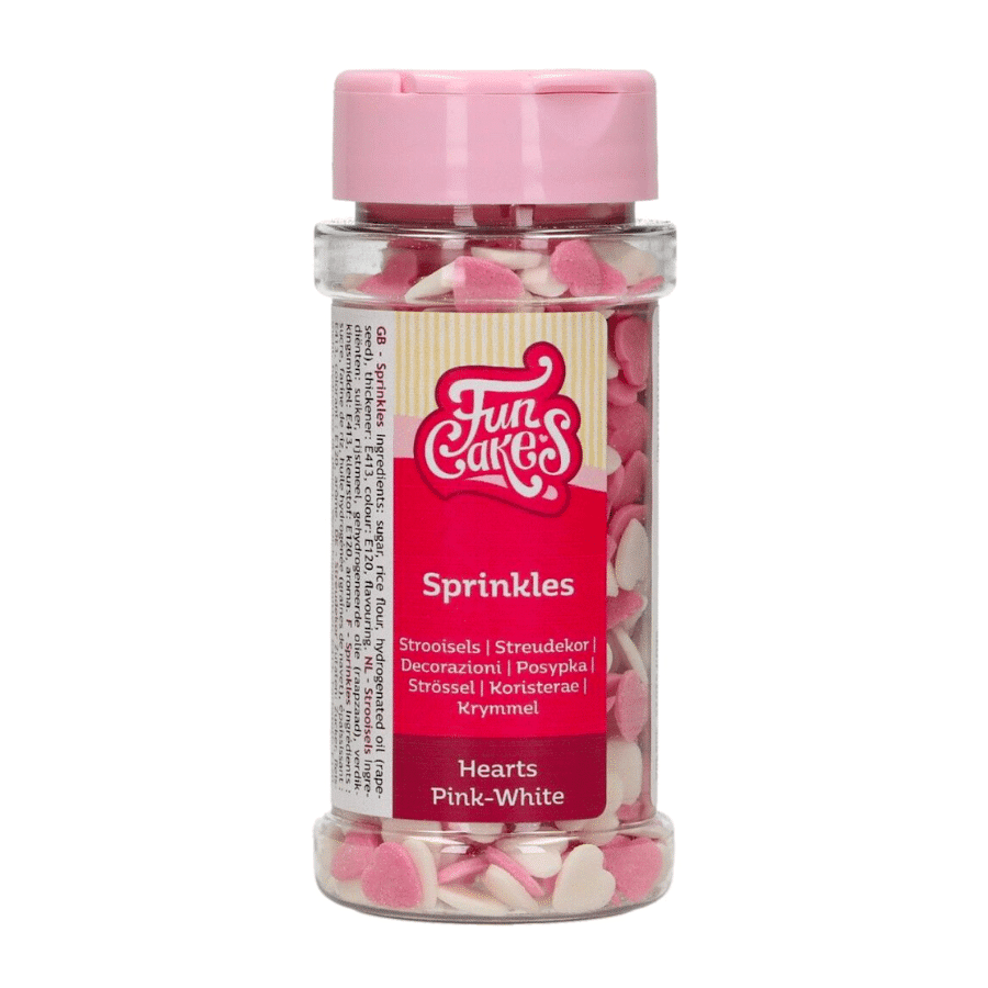 SPRINKLES FUNCAKES - CORAZONES ROSAS Y BLANCOS (60 G) 2 SPRINKLES FUNCAKES - CORAZONES ROSAS Y BLANCOS (60 G) - Imagen 2
