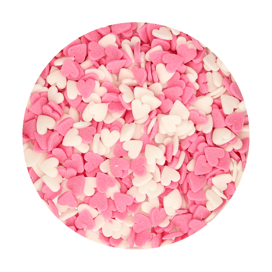 SPRINKLES FUNCAKES - CORAZONES ROSAS Y BLANCOS (60 G) 1 SPRINKLES FUNCAKES - CORAZONES ROSAS Y BLANCOS (60 G)