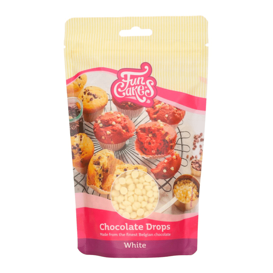 GOTAS DE CHOCOLATE BLANCO FUNCAKES - "DROPS" 350 G 1 GOTAS DE CHOCOLATE BLANCO FUNCAKES - "DROPS" 350 G