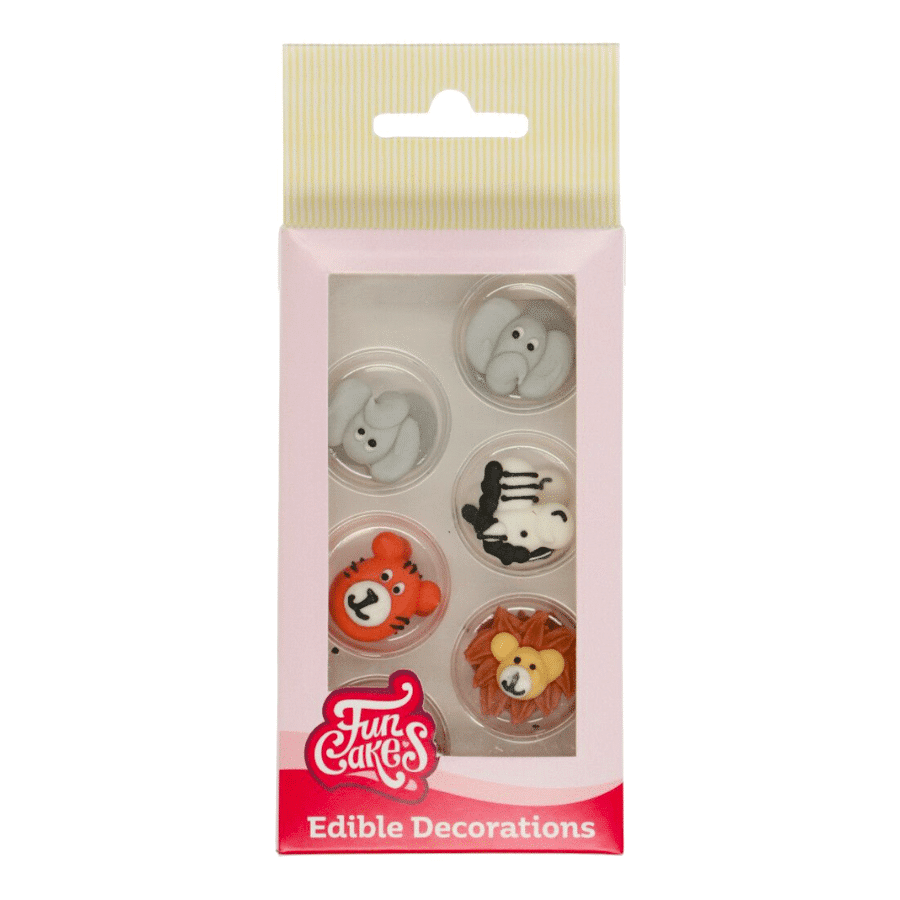 DECORACIONES DE AZUCAR FUNCAKES - ANIMALES SAFARI 1 DECORACIONES DE AZUCAR FUNCAKES - ANIMALES SAFARI