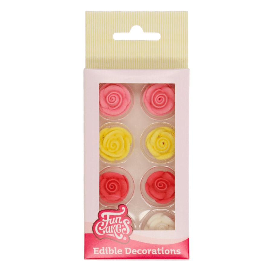 DECORACIONES DE AZUCAR FUNCAKES - ROSAS COLORES 1 DECORACIONES DE AZUCAR FUNCAKES - ROSAS COLORES