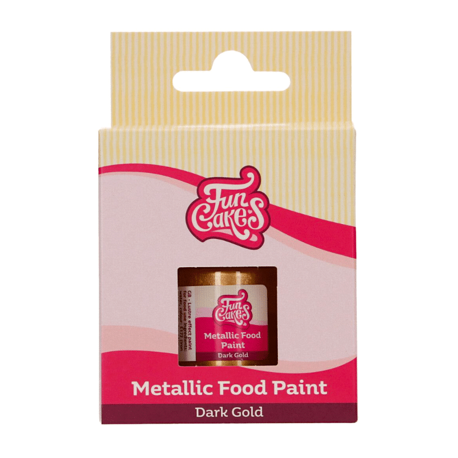 PINTURA METALIZADA COMESTIBLE FUNCAKES - ORO OSCURO 30 ML 2 PINTURA METALIZADA COMESTIBLE FUNCAKES - ORO OSCURO 30 ML - Imagen 2