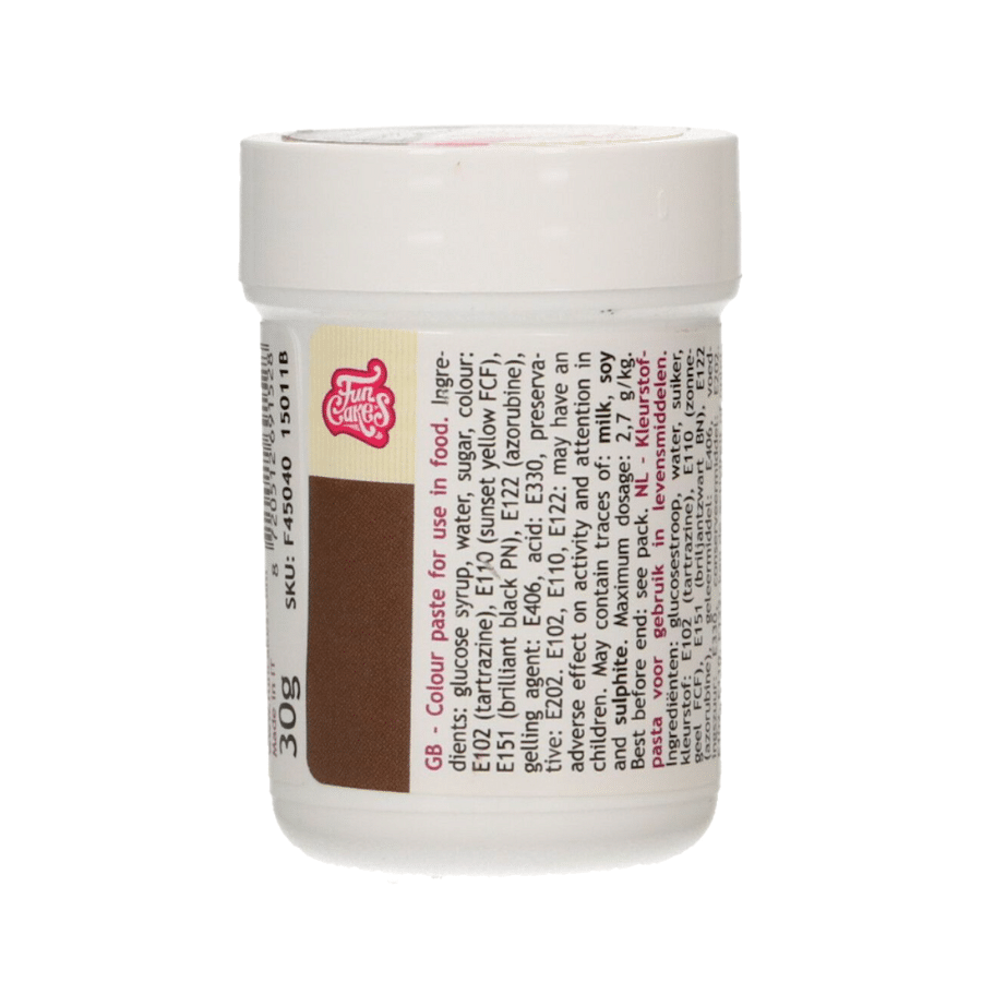 COLORANTE EN PASTA FUNCAKES - MARRON OSCURO 30 G 1 COLORANTE EN PASTA FUNCAKES - MARRON OSCURO 30 G