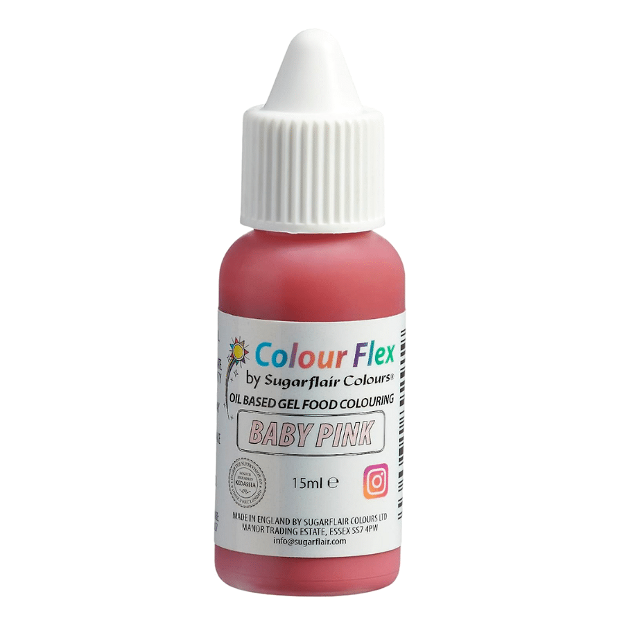COLORANTE LIPOSOLUBLE "COLOURFLEX" SUGARFLAIR - BABY PINK / ROSA BEBE (15 ML) 1 COLORANTE LIPOSOLUBLE "COLOURFLEX" SUGARFLAIR - BABY PINK / ROSA BEBE (15 ML)