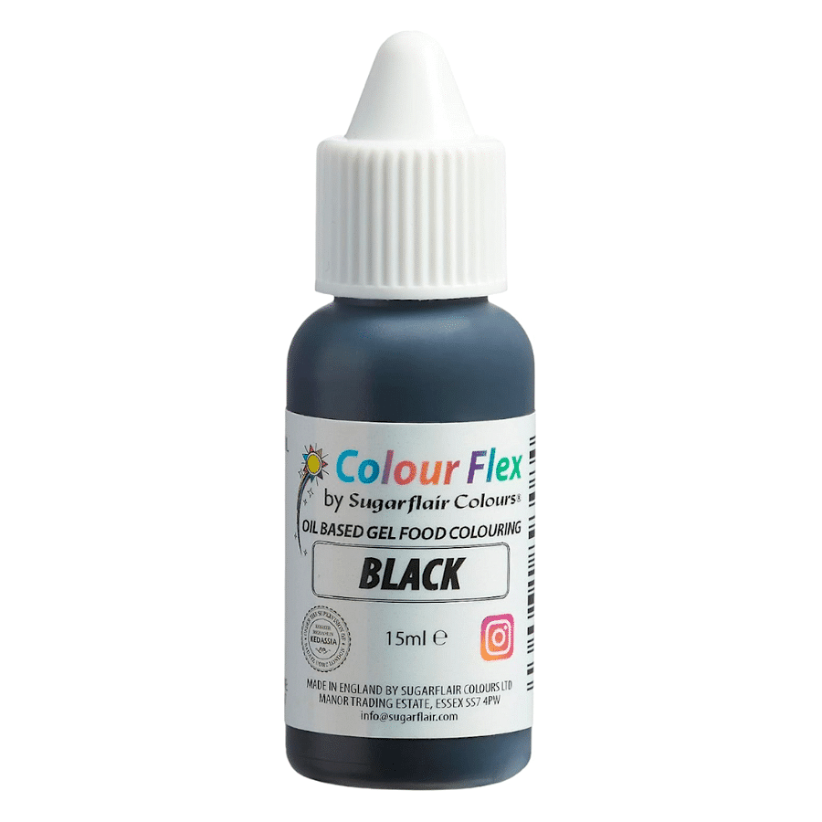 COLORANTE LIPOSOLUBLE "COLOURFLEX" SUGARFLAIR - BLACK / NEGRO (15 ML) 1 COLORANTE LIPOSOLUBLE "COLOURFLEX" SUGARFLAIR - BLACK / NEGRO (15 ML)