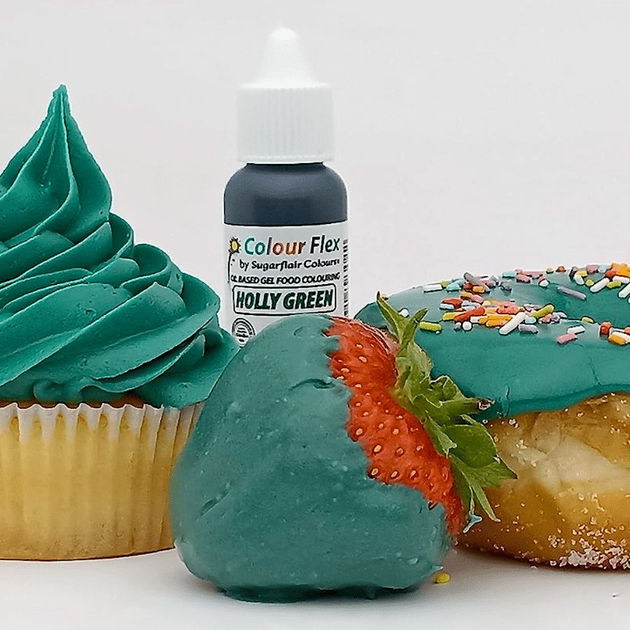 COLORANTE LIPOSOLUBLE "COLOURFLEX" SUGARFLAIR - HOLLY GREEN / VERDE ACEBO (15 ML) 2 COLORANTE LIPOSOLUBLE "COLOURFLEX" SUGARFLAIR - HOLLY GREEN / VERDE ACEBO (15 ML) - Imagen 2
