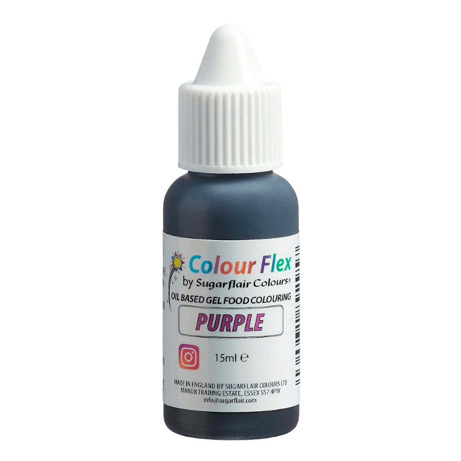 COLORANTE LIPOSOLUBLE "COLOURFLEX" SUGARFLAIR - PURPLE / PURPURA (15 ML) 1 COLORANTE LIPOSOLUBLE "COLOURFLEX" SUGARFLAIR - PURPLE / PURPURA (15 ML)