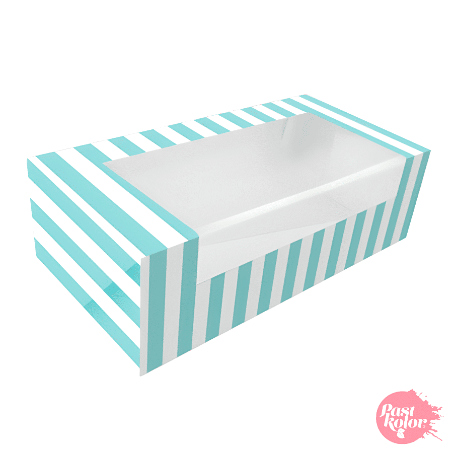 CAJA PARA DONUTS BLANCA Y AZUL - 20,5 X 10 CM 1 CAJA PARA DONUTS BLANCA Y AZUL - 20,5 X 10 CM