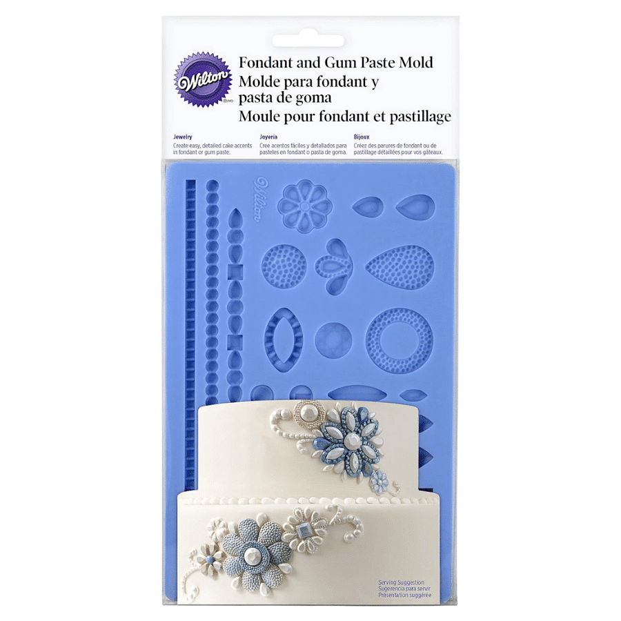 MOLDE SILICONA PARA FONDANT WILTON - JOYAS 1 MOLDE SILICONA PARA FONDANT WILTON - JOYAS