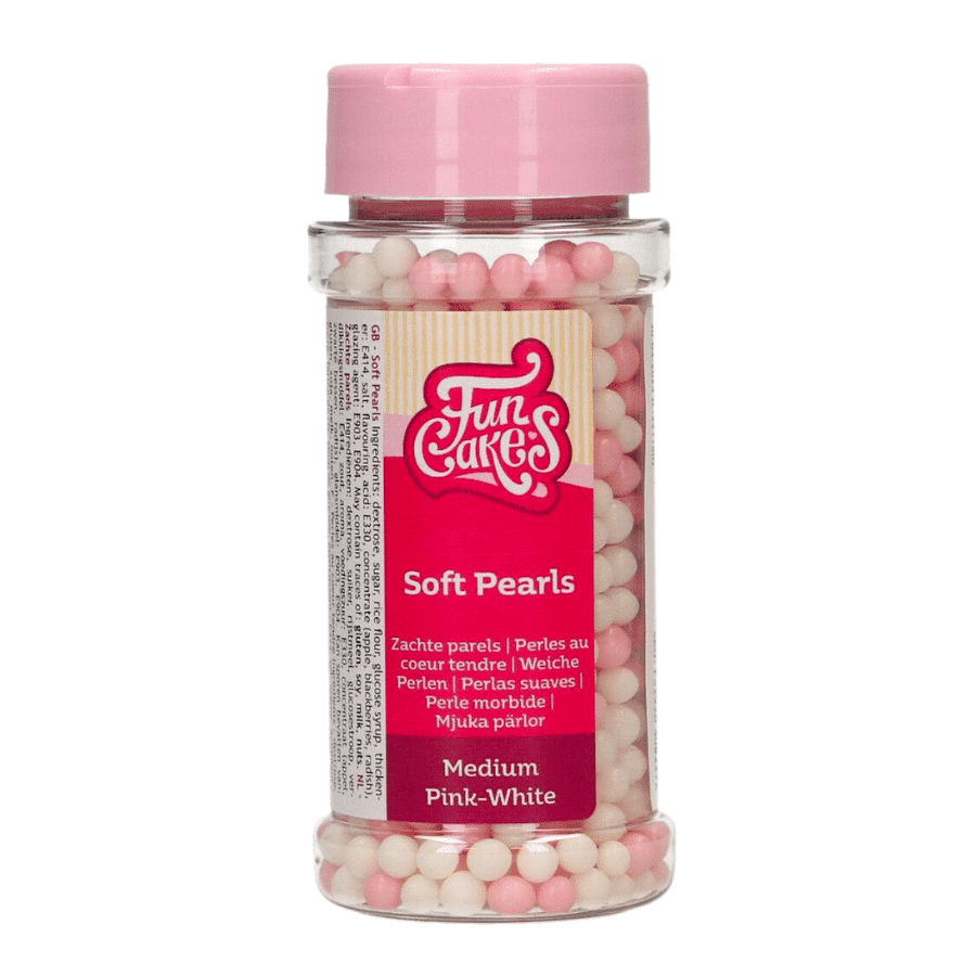 PERLAS DE AZUCAR BLANDAS FUNCAKES - ROSAS Y BLANCAS (60 G) 2 PERLAS DE AZUCAR BLANDAS FUNCAKES - ROSAS Y BLANCAS (60 G) - Imagen 2