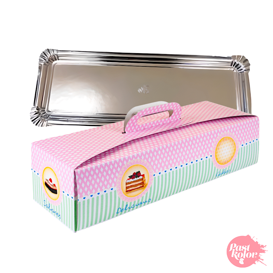 SET BANDEJA PLATEADA + CAJA PARA BRAZO DE GITANO - 35,5 X 13 CM 1 SET BANDEJA PLATEADA + CAJA PARA BRAZO DE GITANO - 35,5 X 13 CM