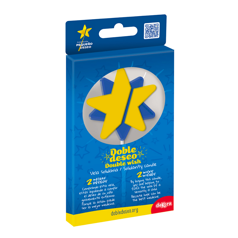 VELA SOLIDARIA "DOBLE DESEO" DEKORA - ESTRELLA 2 VELA SOLIDARIA "DOBLE DESEO" DEKORA - ESTRELLA - Imagen 2