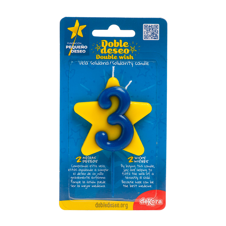 VELA SOLIDARIA "DOBLE DESEO" DEKORA - NUMERO 3 2 VELA SOLIDARIA "DOBLE DESEO" DEKORA - NUMERO 3 - Imagen 2