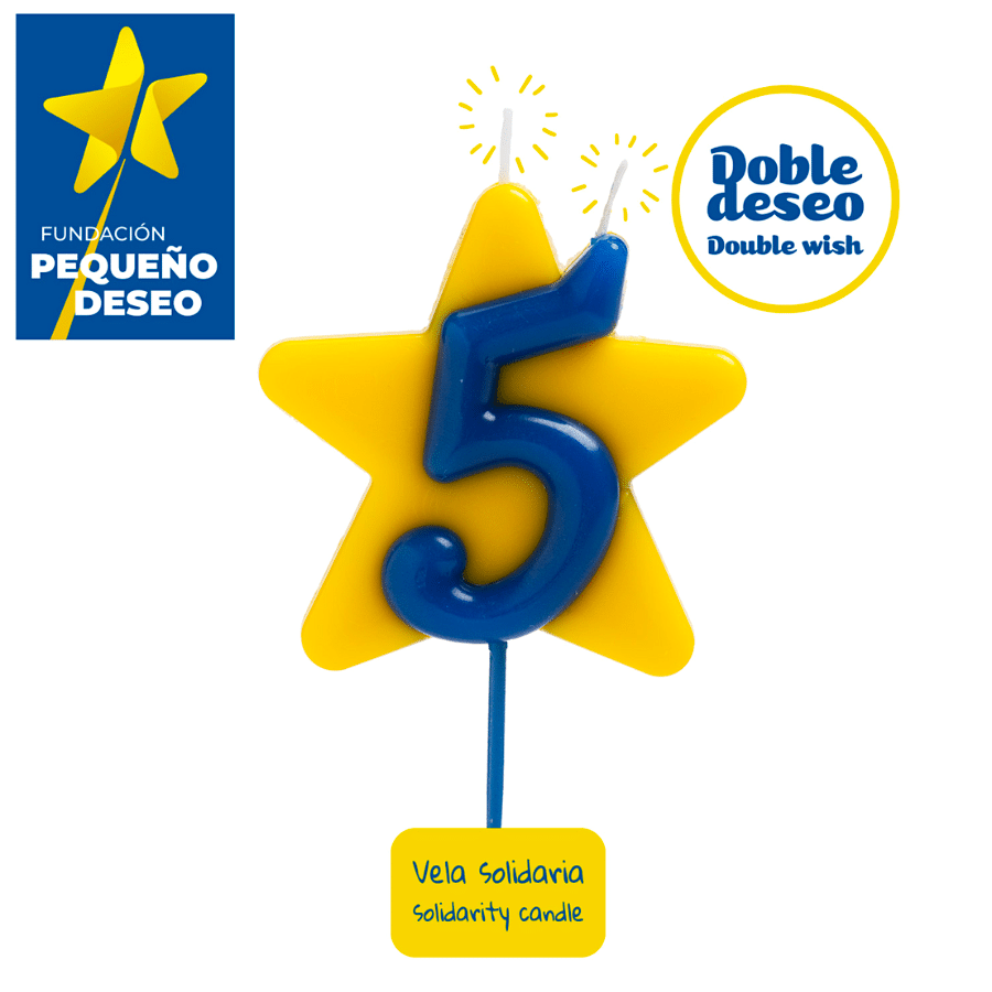 VELA SOLIDARIA "DOBLE DESEO" DEKORA - NUMERO 5 1 VELA SOLIDARIA "DOBLE DESEO" DEKORA - NUMERO 5