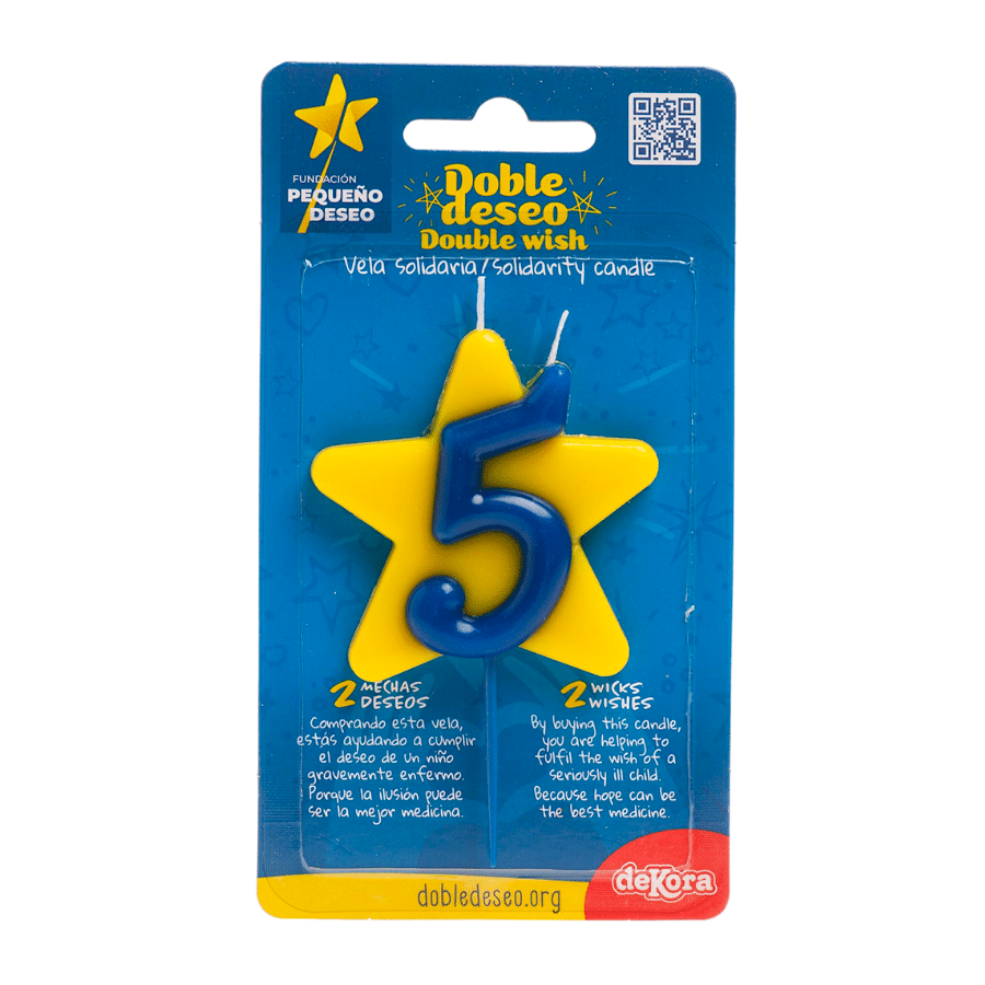 VELA SOLIDARIA "DOBLE DESEO" DEKORA - NUMERO 5 2 VELA SOLIDARIA "DOBLE DESEO" DEKORA - NUMERO 5 - Imagen 2