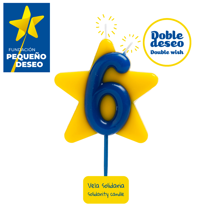 VELA SOLIDARIA "DOBLE DESEO" DEKORA - NUMERO 6 1 VELA SOLIDARIA "DOBLE DESEO" DEKORA - NUMERO 6