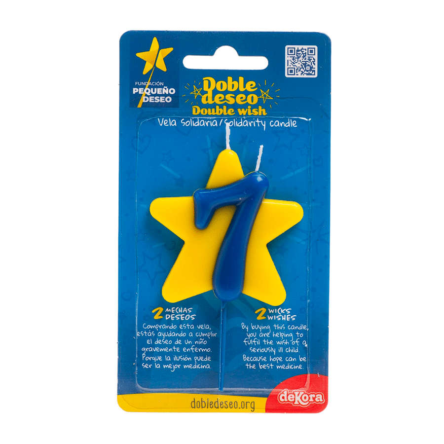 VELA SOLIDARIA "DOBLE DESEO" DEKORA - NUMERO 7 2 VELA SOLIDARIA "DOBLE DESEO" DEKORA - NUMERO 7 - Imagen 2