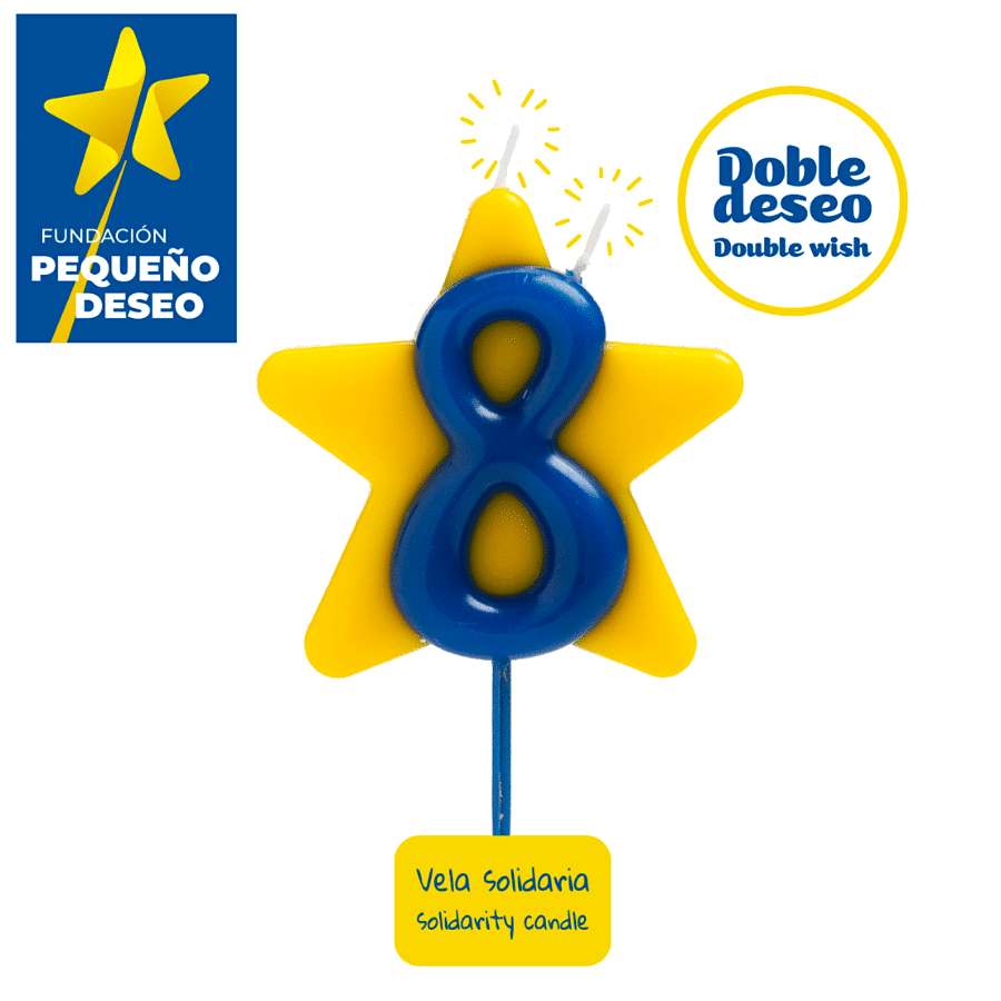 VELA SOLIDARIA "DOBLE DESEO" DEKORA - NUMERO 8 1 VELA SOLIDARIA "DOBLE DESEO" DEKORA - NUMERO 8