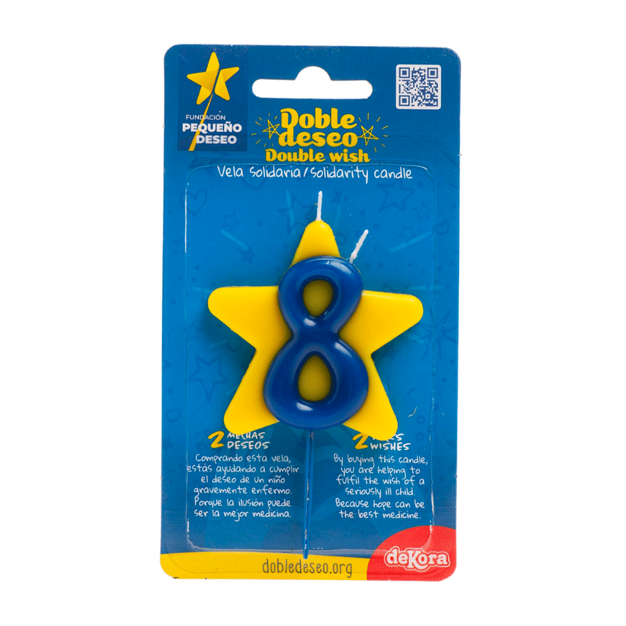 VELA SOLIDARIA "DOBLE DESEO" DEKORA - NUMERO 8 2 VELA SOLIDARIA "DOBLE DESEO" DEKORA - NUMERO 8 - Imagen 2