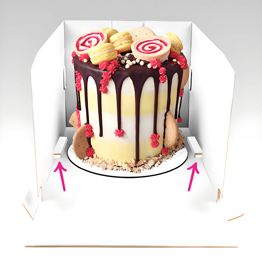 CAJA PARA TARTA REVERSIBLE (BLANCA Y KRAFT) - 34 X 35 CM 3 CAJA PARA TARTA REVERSIBLE (BLANCA Y KRAFT) - 34 X 35 CM - Imagen 3