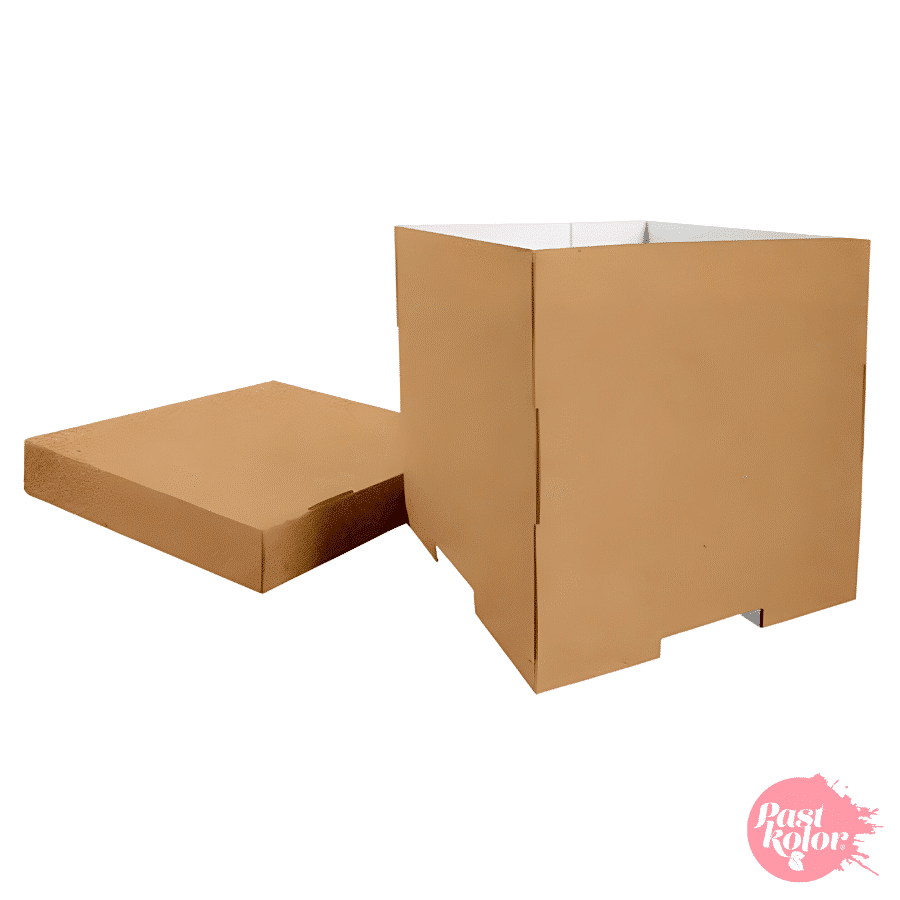 CAJA PARA TARTA REVERSIBLE (BLANCA Y KRAFT) - 34 X 35 CM 2 CAJA PARA TARTA REVERSIBLE (BLANCA Y KRAFT) - 34 X 35 CM - Imagen 2