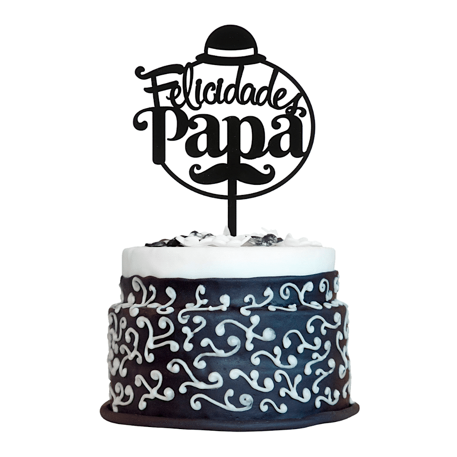 TOPPER PARA TARTA DEKORA - "FELICIDADES PAPA" 2 TOPPER PARA TARTA DEKORA - "FELICIDADES PAPA" - Imagen 2